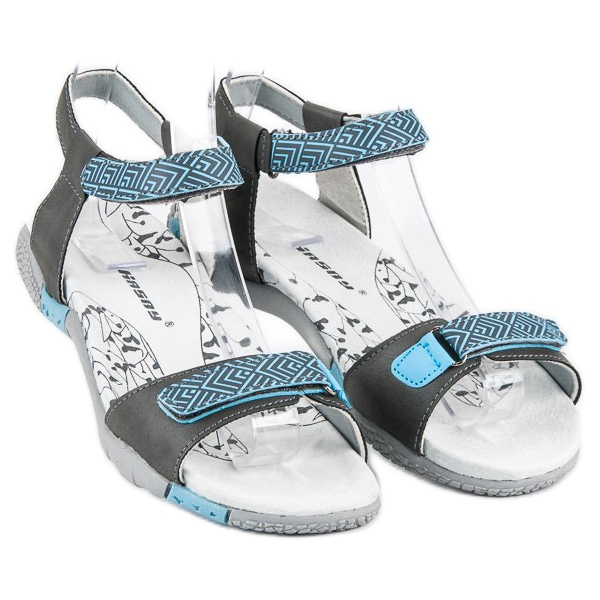 Hasby Lapos tépőzáras szandál szürke 2