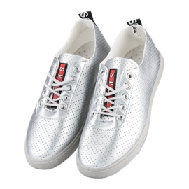 Ezüst tornacipő áttört szürke 2