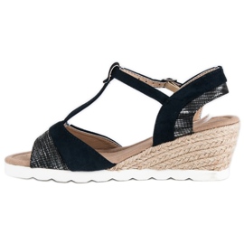 Evento Espadrilles On Wedge szandál szürke sötétkék 1