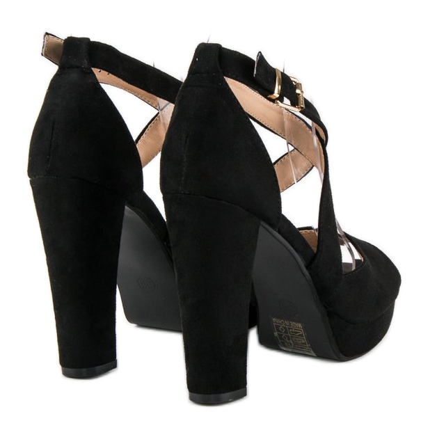 Szandál magas oszlopon fekete 1