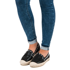Forever Folie Fekete espadrillák szegecsekkel 1 Forever Folie Fekete espadrillák szegecsekkel 1
