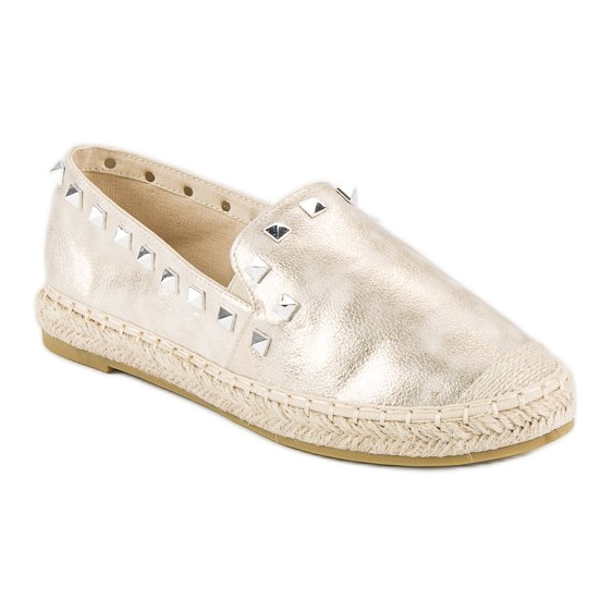 Forever Folie Arany espadrillák szegecsekkel aranysárga 1 Forever Folie Arany espadrillák szegecsekkel aranysárga 1