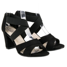 Filippo Velúr szandál oszlopon fekete 2