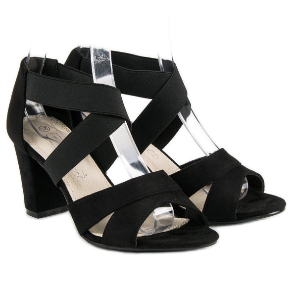 Filippo Velúr szandál oszlopon fekete 2