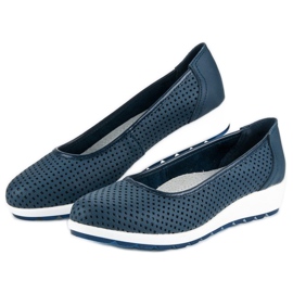 Bőr vinceza balerinák kék 1