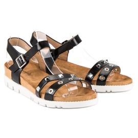 Forever Folie Fekete szandál strasszokkal 2