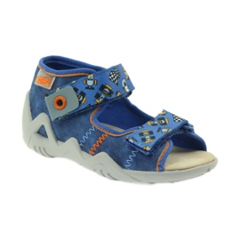 Befado szandál 250p bőr betéttel kék narancssárga 1