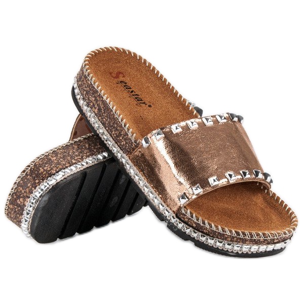 Seastar Stílusos női papucs rózsaszín 2