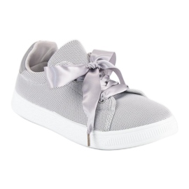 Textil fűzős tornacipő szürke 1