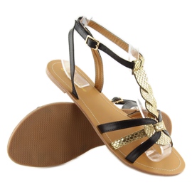 Női szandál arany fényű fekete 758 fekete 1