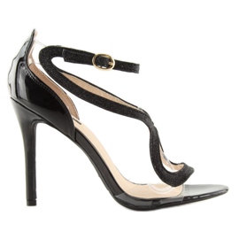 Fekete szandál magas sarkon 1443 fekete 2