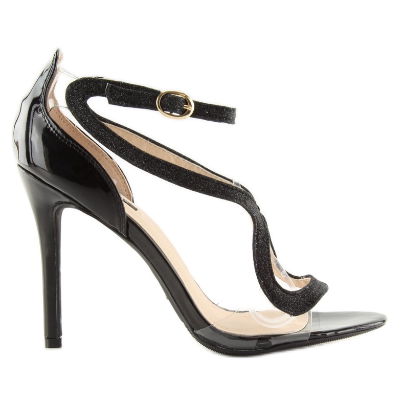 Fekete szandál magas sarkon 1443 fekete 2