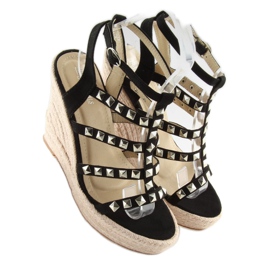 Fekete espadrillák ékeken 3811-17 Fekete 2 Fekete espadrillák ékeken 3811-17 Fekete 2