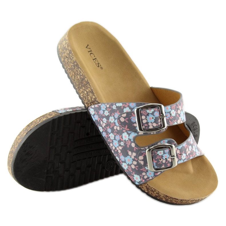 Szürke parafa talpú papucs 6231 kék 1 Szürke parafa talpú papucs 6231 kék 1