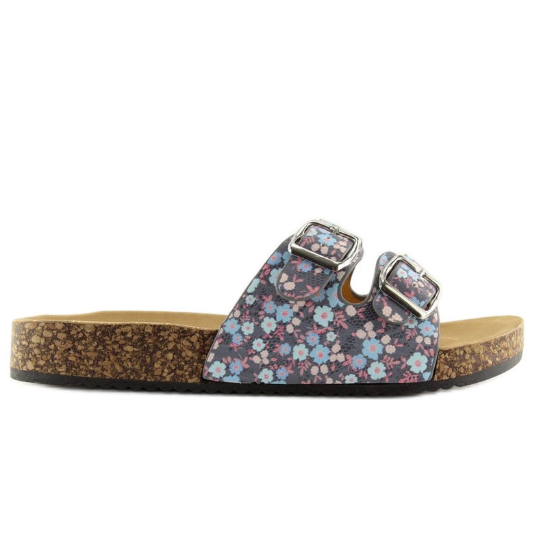 Szürke parafa talpú papucs 6231 kék 2 Szürke parafa talpú papucs 6231 kék 2