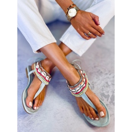 BM Szandál kék gyöngyökkel 8241 L.KÉK 2