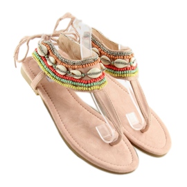 Szandál rózsaszín gyöngyökkel 8241 Pink 1