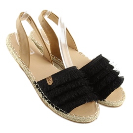 Fekete karibi stílusú espadrillák 8413 2