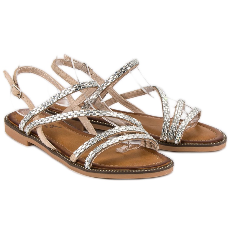 Fama Stílusos lapos szandál barna 1