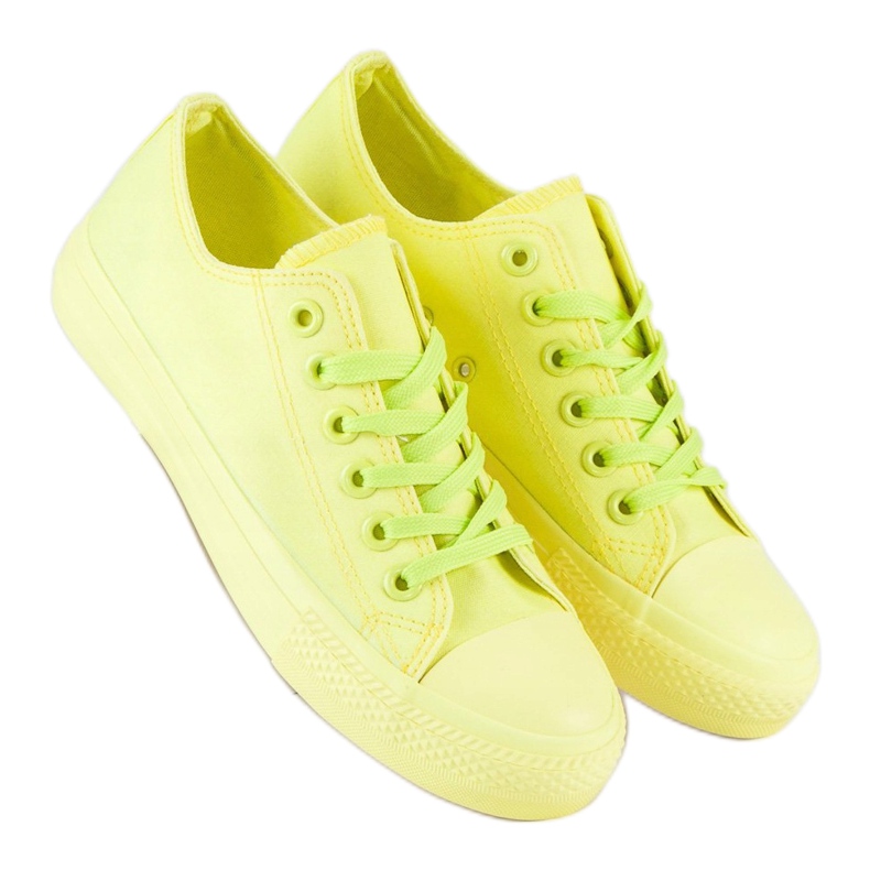 SHELOVET Sárga Cipők A Kötözésen 1