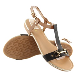 Fekete Szandál lapos talpon fekete 9871 Fekete 1