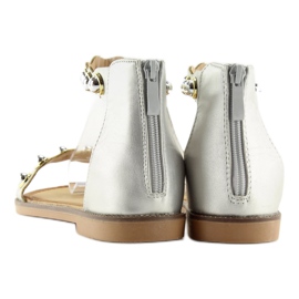 Ezüst bokarögzítő szandál VS-376 Silver szürke 2