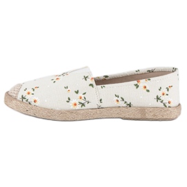Vices Espadrillák virágos satukkal fehér 1