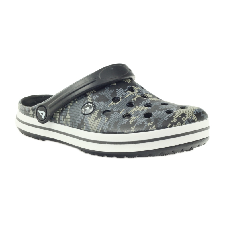 American Club Kroks klumpacipős terepszínű szandál fekete szürke zöld 1