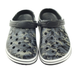 American Club Kroks klumpacipős terepszínű szandál fekete szürke zöld 3