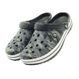 American Club Kroks klumpacipős terepszínű szandál fekete szürke zöld 4