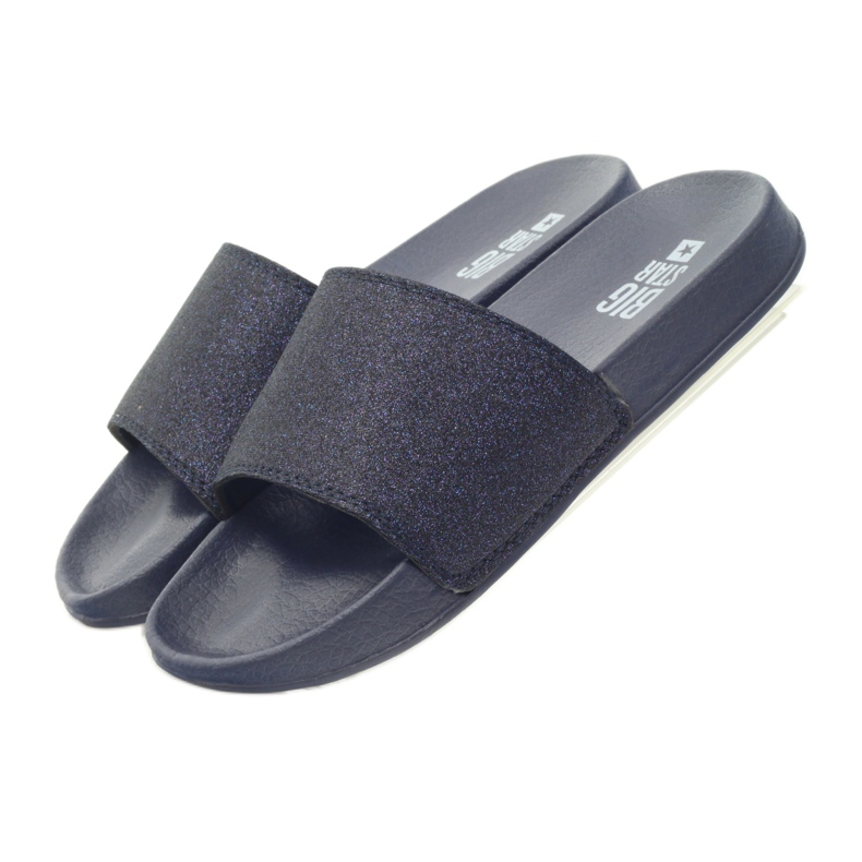 Profilozott papucs Big Star csillogás sötétkék 4