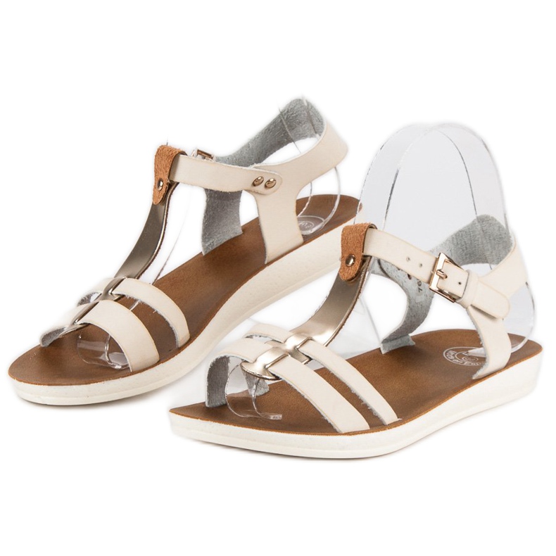 Csattal rögzíthető szandál barna sárga 2