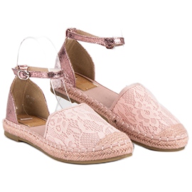 Nio Nio Rózsaszín csipke espadrillák 1