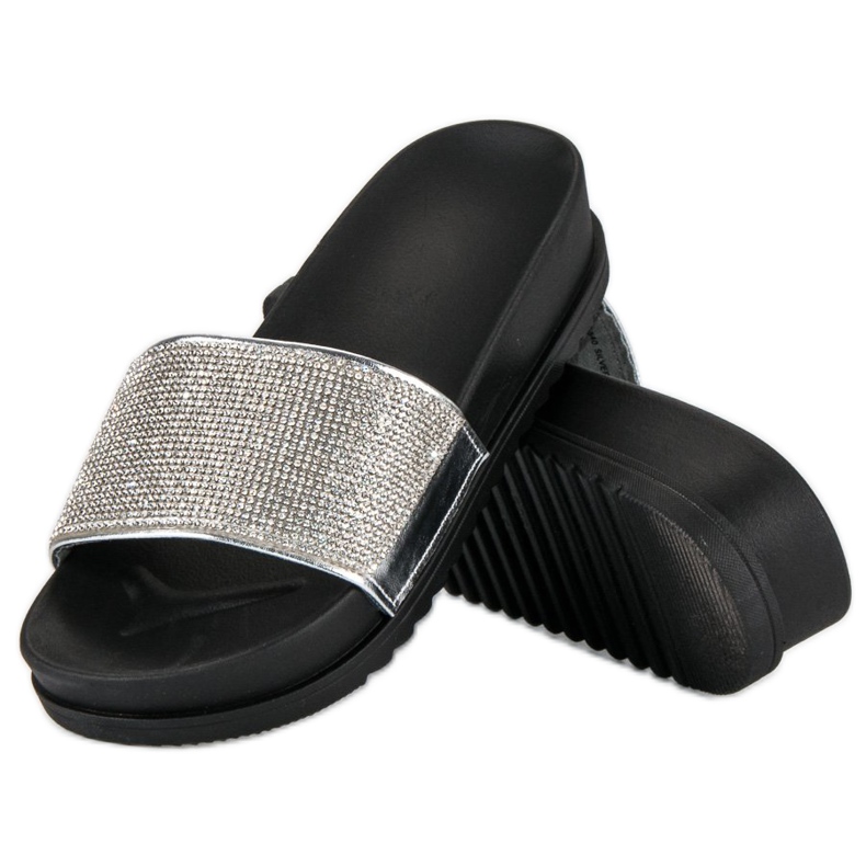 Stílusos ezüst papucs szürke 2 Stílusos ezüst papucs szürke 2