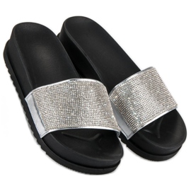 Stílusos ezüst papucs szürke 1 Stílusos ezüst papucs szürke 1