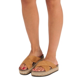 Flyfor Camel boho papucs barna 1