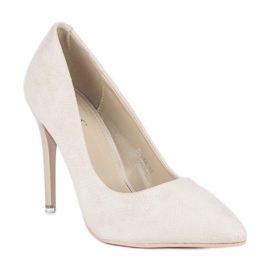 Velúr szürke sarkú cipő 1