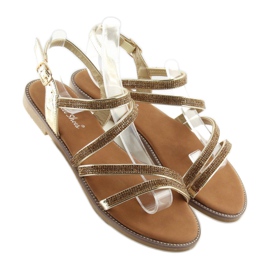 Szandál arany cirkóniákkal, K952 arany színben aranysárga 2