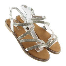 Ezüst szandál cirkóniával K952 ezüst szürke 2