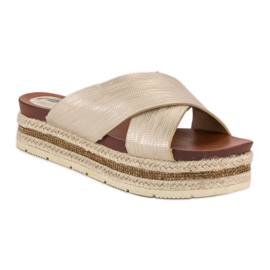 Arany flip-flop espadrillák aranysárga 1