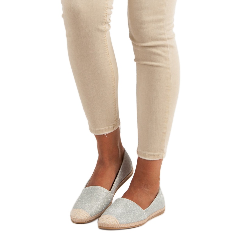 Csillogó espadrillák szürke 1