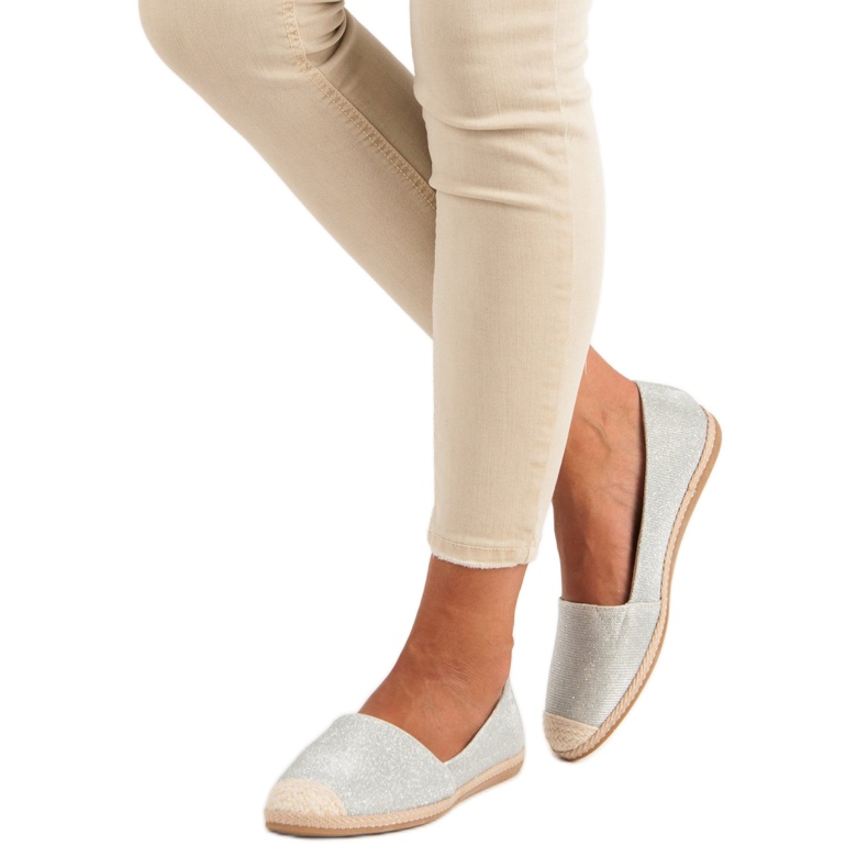 Csillogó espadrillák szürke 2
