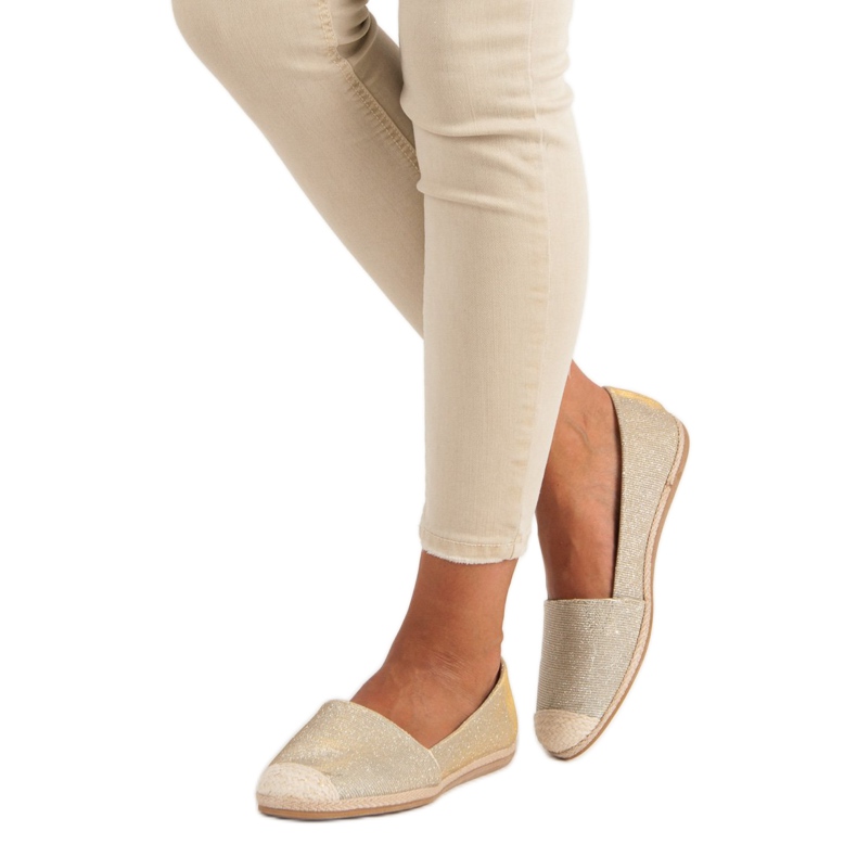 Csillogó espadrillák sárga 2