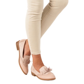 SDS Bézs mokaszinok rojtokkal 2