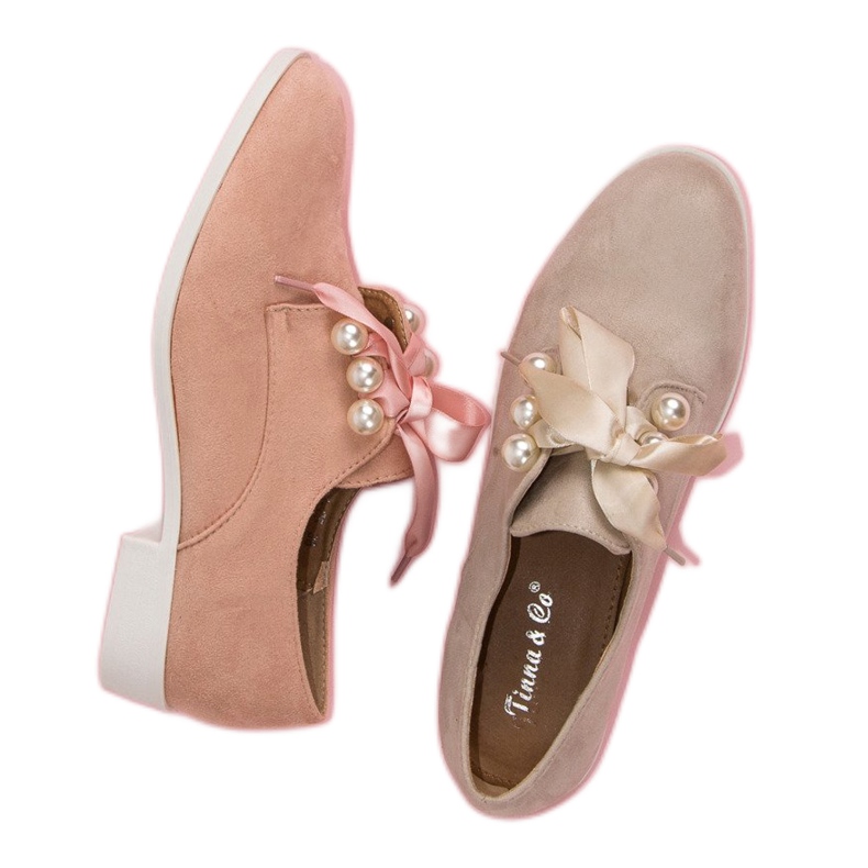 Tina&Co Kötött brogue gyöngyökkel barna 1 Tina&Co Kötött brogue gyöngyökkel barna 1