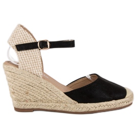 Nio Nio Wedge espadrilles szandál fekete barna 2