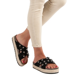 Sergio Todzi Strasszköves papucs fekete 1 Sergio Todzi Strasszköves papucs fekete 1