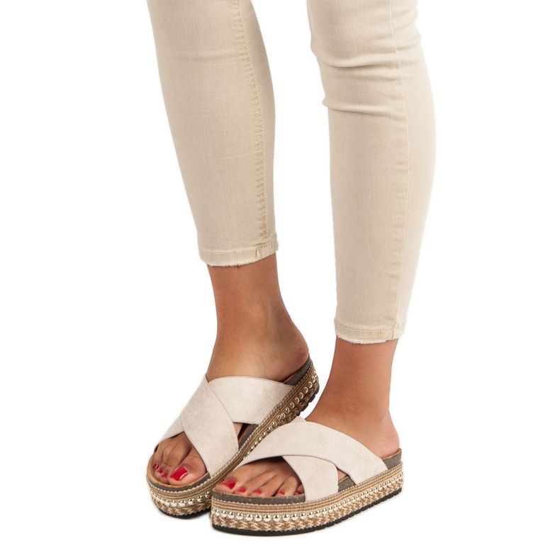 Bello Star Platformos papucsok barna 2