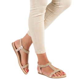 Queentina Lapos szandál elasztikus szalaggal rózsaszín 1