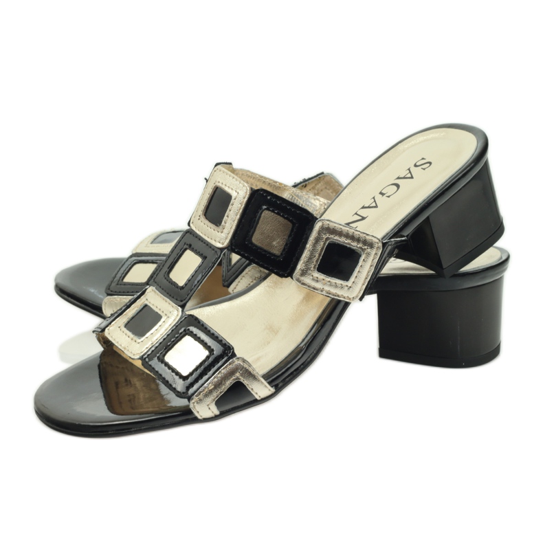 Fekete-arany Sagan papucs sárga 3